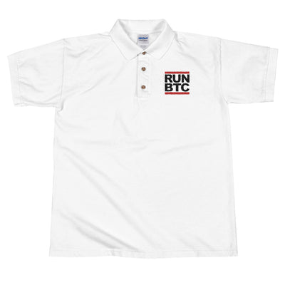 RUN BTC Embroidered Cryptocurrency Polo Shirt