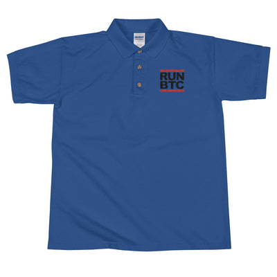 RUN BTC Embroidered Cryptocurrency Polo Shirt