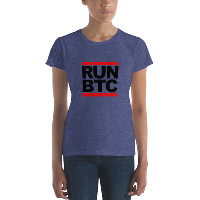 Run BTC Women's short sleeve cryptocurrencies t-shirt
