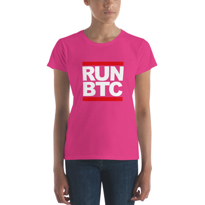 Run BTC White Women's short sleeve cryptocurrencies t-shirt