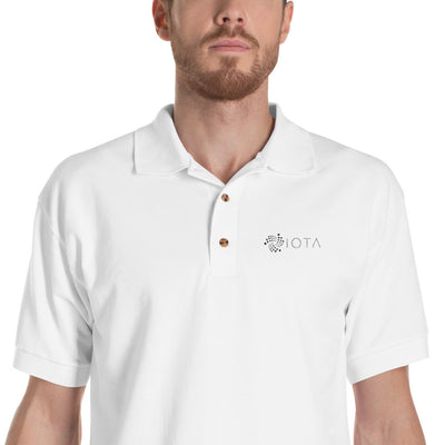 Iota Graphic Embroidered Polo Shirt