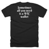 BTC Wallet Black and White T-shirt